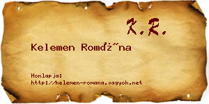 Kelemen Romána névjegykártya